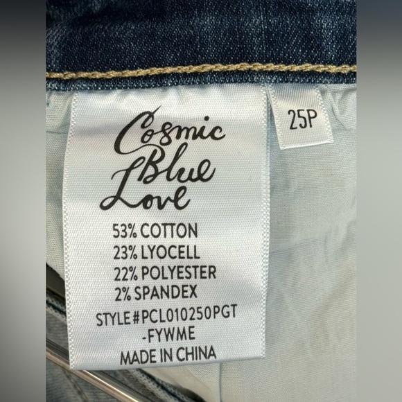 NEW Cosmic Blue Love Fly With Me Blue Med Wash Jeans 25P 0604 - Picture 7 of 9